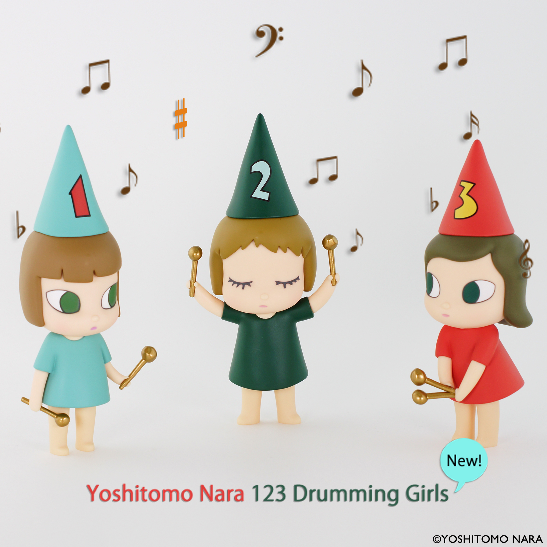 美品 奈良美智 ドラミング・ガール 123 Drumming Girls | www